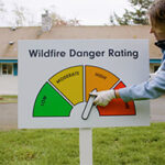 Wildfire danger rating sign
