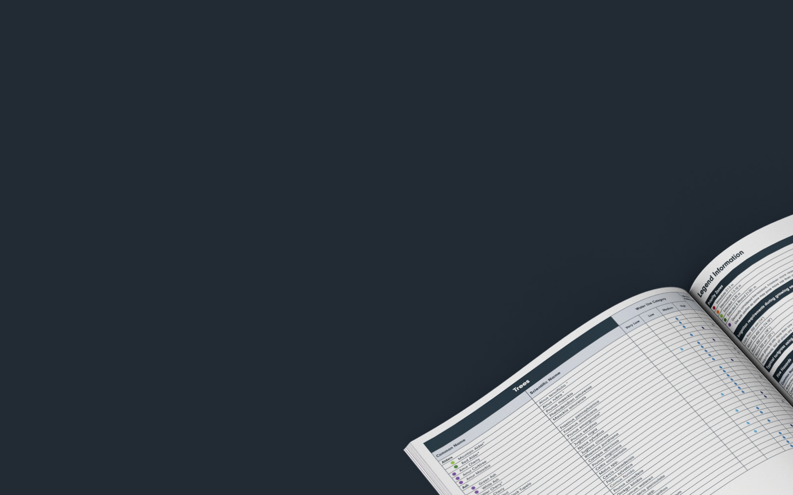 An open guidebook with a diagram and text saying is shown against a dark background