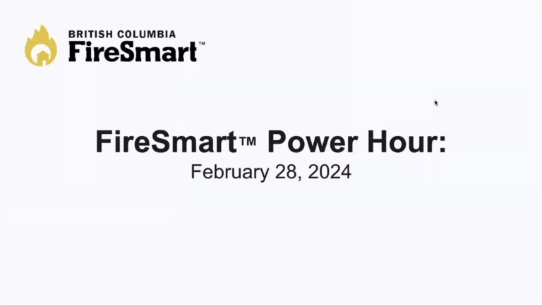 Banner for the FireSmart™ Power Hour event on February 28, 2024.