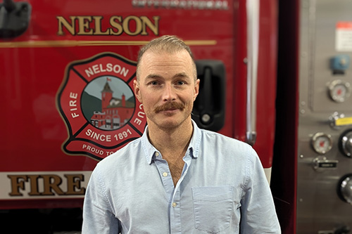 a firefighter headshot